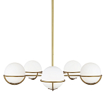 Люстра с 5-ю белыми шарообразными плафонами в сферические каркасах Feiss варинант исполнения - 1 | Loft Concept в Брянске