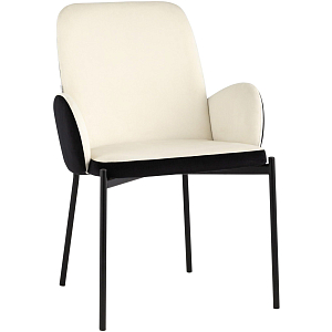 Стул Stanley Молочный Велюр с Черной спинкой