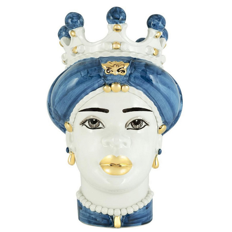 Ваза Vase Moro Lady Medium New Blue Белый Голубой Ваза Vase Moro Lady Medium New Blue Белый Голубой в Брянске | Loft Concept