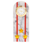 Часы погон МВД подарочные настольные из натурального камня Мрамор Military Clock варинант исполнения - 7 | Loft Concept в Брянске