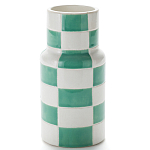 Ваза из фаянса Brighter than the Stars с шахматным принтом бирюзового цвета  варинант исполнения - 1 | Loft Concept в Брянске