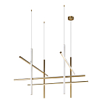 Люстра с 8-ю пересекающимися цилиндрическими плафонами на тонких тросах Trumpet tube варинант исполнения - 2 | Loft Concept в Брянске