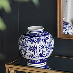 Ваза округлой формы с бело-синим цветочным орнаментом Blue & White Ornament  варинант исполнения - 5 | Loft Concept в Брянске