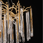 Люстра подвесная золотого цвета с разветвленными ветвями и прозрачными стеклянными подвесками Droplet Chandelier варинант исполнения - 6 | Loft Concept в Брянске