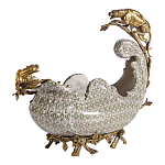 Чаша для фруктов из фарфора бронзовыми фигурками леопардов Eden Garden варинант исполнения - 1 | Loft Concept в Брянске