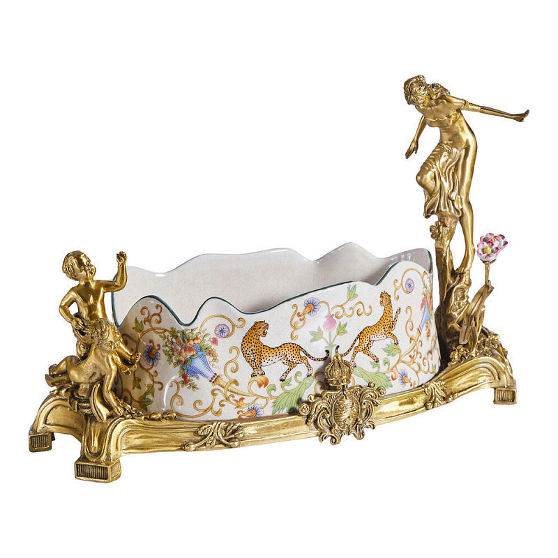 Чаша фарфоровая с ангелами Porcelain Angels of Paradise Мульти Бронза в Брянске | Loft Concept 