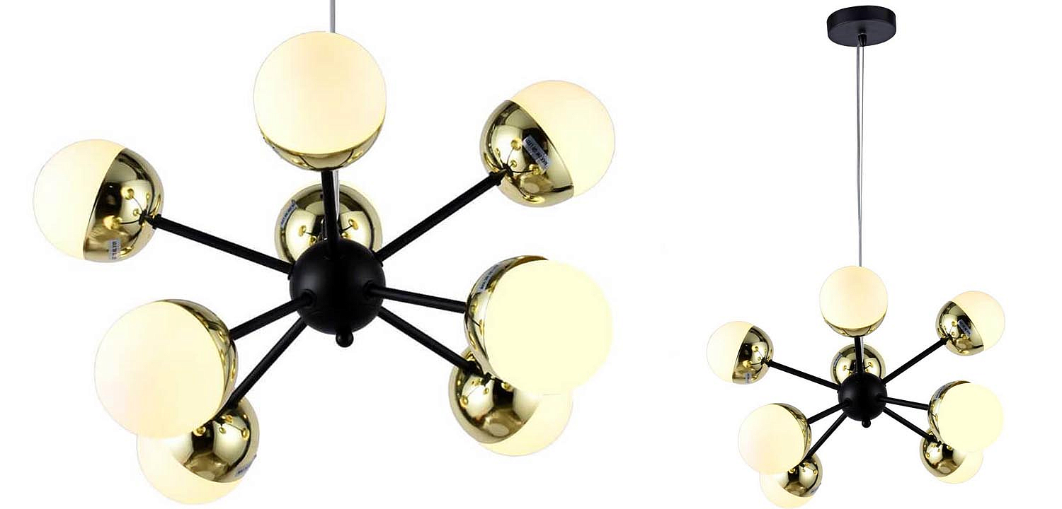 Люстра Sputnik White and Gold Globe Chandelier 8 Люстра Sputnik White and Gold Globe Chandelier 8 - Loft-Concept в Брянске
