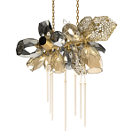 Люстра подвесная с 18-ю стеклянными плафонами с вертикальными подвесками Gilded Mirage  варинант исполнения - 7 | Loft Concept в Брянске