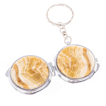 Зеркало брелок карманное двухстороннее из натурального камня Оникс Silver Stone Mirrors варинант исполнения - 5 | Loft Concept в Брянске