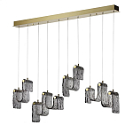 Подвесной светильник линейный с плафонами волнистой формы из фактурного стекла Big Wave варинант исполнения - 1 | Loft Concept в Брянске