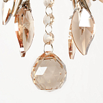 Люстра подвесная круглая с тканевым полупрозрачным абажуром и подвесками 4 лампы Gilded Elegance варинант исполнения - 6 | Loft Concept в Брянске