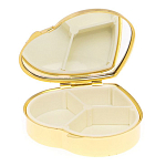 Таблетница карманная в форме сердца с 3-мя отделениями с зеркалом и накладкой из натурального камня Яшма Змеиная Gold Stone Pillboxes варинант исполнения - 3 | Loft Concept в Брянске