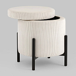 Молочный пуф на черных ножках SANJAY варинант исполнения - 2 | Loft Concept в Брянске