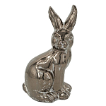 Статуэтка заяц из текстурированной терракоты и покрытый глянцевой краской под бронзу Rabbit Charm  варинант исполнения - 4 | Loft Concept в Брянске