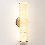 Бра с цилиндрическим плафоном из белого алебастра на круглом основании Латунь Cryptocrystalline Stone варинант исполнения - 1 | Loft Concept в Брянске