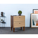 Тумба прикроватная бежевая из массива бука с 2-мя ящиками Wenge Light варинант исполнения - 5 | Loft Concept в Брянске