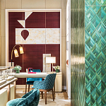 Обои ручная роспись в стиле Арт-деко Assemblage Original colourway on red silk dupion варинант исполнения - 3 | Loft Concept в Брянске