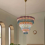 Люстра круглая с декором из разноцветных элементов в виде листьев Changing Seasons варинант исполнения - 6 | Loft Concept в Брянске