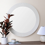 Зеркало в круглой фактурной раме Mirror Modern Texture белое варинант исполнения - 5 | Loft Concept в Брянске