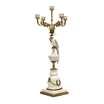 Подсвечник белый Попугай из фарфора с бронзовыми элементами Eden Garden варинант исполнения - 1 | Loft Concept в Брянске