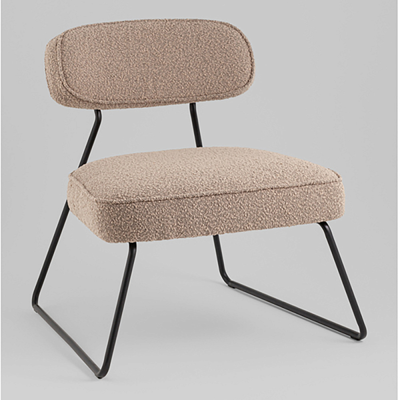 Кресло лаунж Kate букле капучино Капучино  Черный в Брянске | Loft Concept 