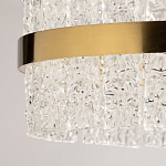 Люстра круглая золотого цвета с прозрачными рельефными стеклянными вставками Textured Glass Chandelier варинант исполнения - 10 | Loft Concept в Брянске