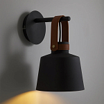 Черное матовое бра с декором под кожу Chestery варинант исполнения - 2 | Loft Concept в Брянске