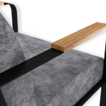 Кресло серый велюр с жесткими подлокотниками на полозьях Ashton варинант исполнения - 6 | Loft Concept в Брянске