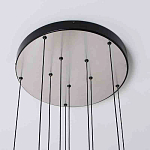 Люстра каскадная с 5-ю круглыми стеклянными плафонами дымчатого цвета и черными деталями Orbit Serenade варинант исполнения - 3 | Loft Concept в Брянске