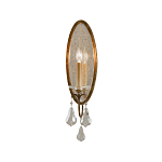 Бра с овальным зеркальным основанием с лампой в виде свечи и хрустальными подвесками Feiss варинант исполнения - 1 | Loft Concept в Брянске