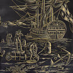 Обои ручная роспись Views of Italy Gold Outline варинант исполнения - 2 | Loft Concept в Брянске