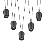 Подвесной светильник черными плафонами на длинных пересекающихся тросах Construction варинант исполнения - 3 | Loft Concept в Брянске