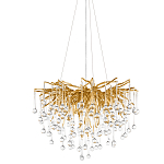 Люстра подвесная с прозрачными стеклянными подвесками в форме капель Диаметр 60 см Droplet Chandelier варинант исполнения - 1 | Loft Concept в Брянске