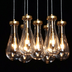 Люстра с 7-ю прозрачными плафонами из стекла в форме капли Lucid Rain  варинант исполнения - 5 | Loft Concept в Брянске