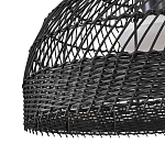 Подвесной светильник с округлым абажуром из черного ротанга Wicker Furniture варинант исполнения - 5 | Loft Concept в Брянске