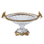 Чаша из прозрачного стекла с бронзовым ободком и фигурками бабочек Eden Garden варинант исполнения - 1 | Loft Concept в Брянске
