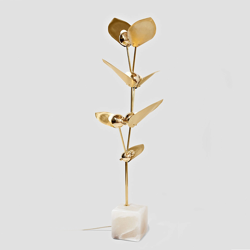 Торшер LAVRA Floor Lamp Gold Латунь Молочный Торшер LAVRA Floor Lamp Gold Латунь Молочный в Брянске | Loft Concept