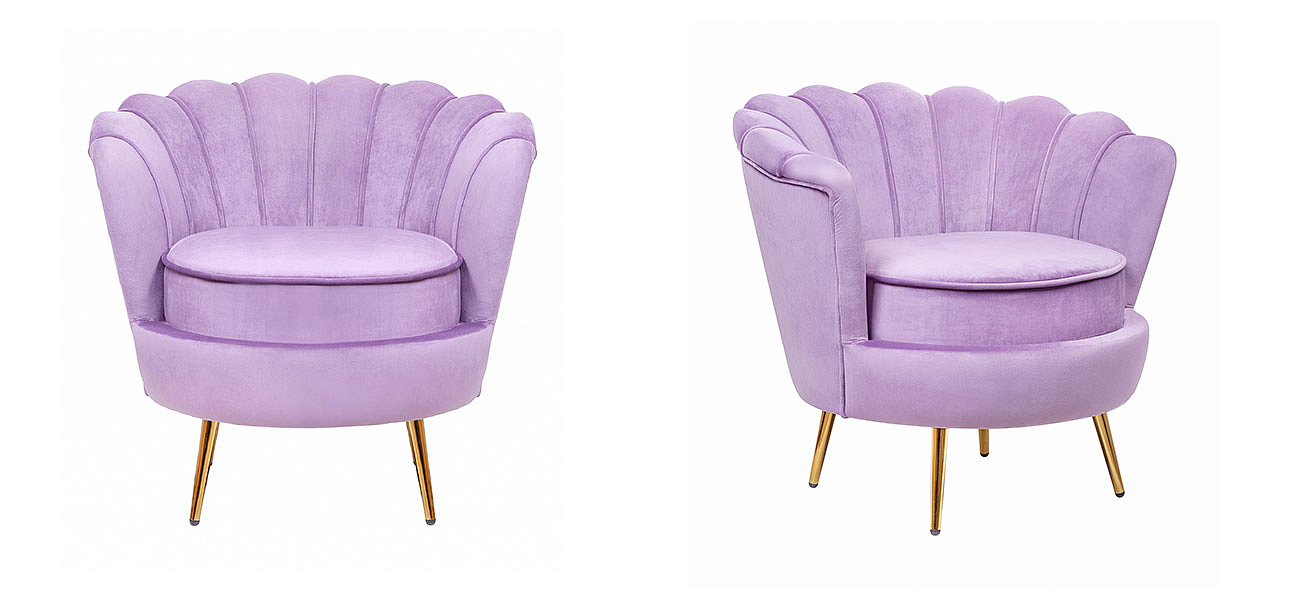 Кресло велюр фиолетовый Purple Flower Кресло велюр фиолетовый Purple Flower - Loft-Concept в Брянске