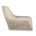 Барный стул со спинкой и подлокотниками на 4-х коричневых деревянных ножках Бежевый Велюр Ava Charm варинант исполнения - 2 | Loft Concept в Брянске