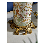 Ваза высокая из фарфора на бронзовом основании Turquoise Blooming Garden варинант исполнения - 5 | Loft Concept в Брянске