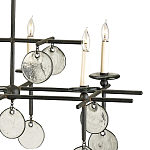 Люстра линейная черная с круглыми прозрачными подвесками  Horizontal Rectangular Chandelier варинант исполнения - 1 | Loft Concept в Брянске