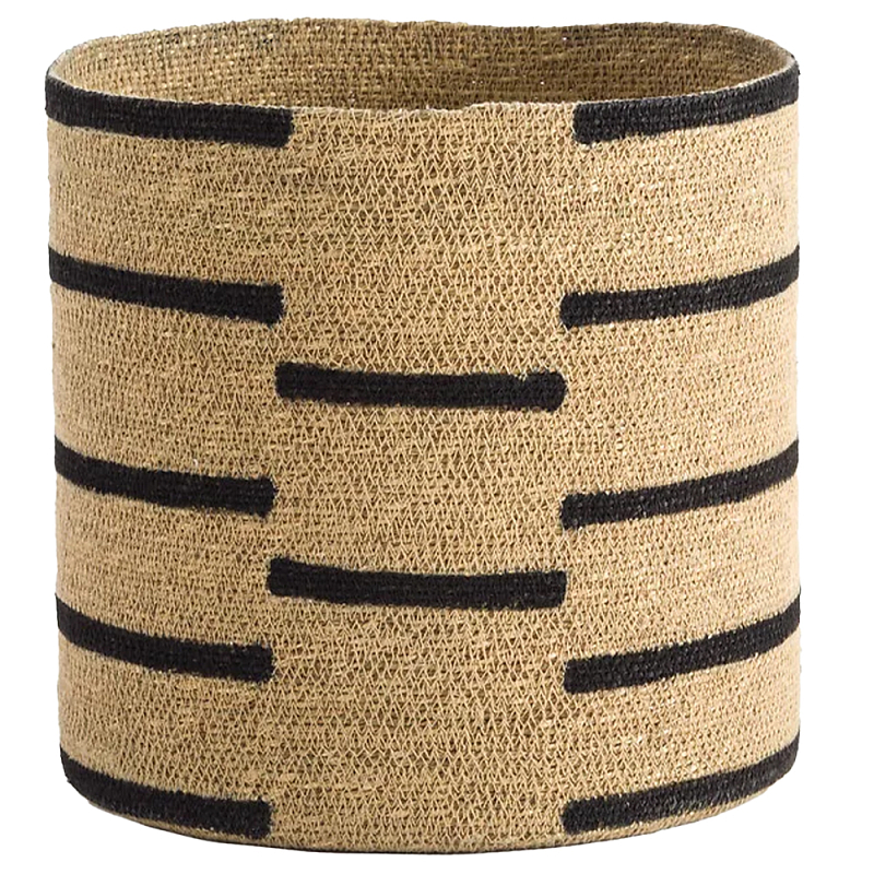 Плетеная корзина Asani Wicker Basket Бежевый Черный Плетеная корзина Asani Wicker Basket Бежевый Черный в Брянске | Loft Concept