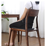 Стул деревянный с мягким сиденьем из черной натуральной кожи Moon Walnut Furniture варинант исполнения - 3 | Loft Concept в Брянске