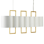 Люстра прямоугольная с белыми цилиндрическими абажурами White Ribbon варинант исполнения - 5 | Loft Concept в Брянске