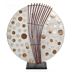 Настольная лампа из перламутра и дерева на подставке Indonesian Round Shell варинант исполнения - 2 | Loft Concept в Брянске