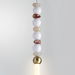 Подвесной светильник вытянутый с бусинами из белого и коричневого цвета PEARLS Suspension варинант исполнения - 4 | Loft Concept в Брянске