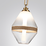 Подвесной светильник с прямоугольными и овальными элементами и акцентом из натурального камня Tectona  варинант исполнения - 5 | Loft Concept в Брянске