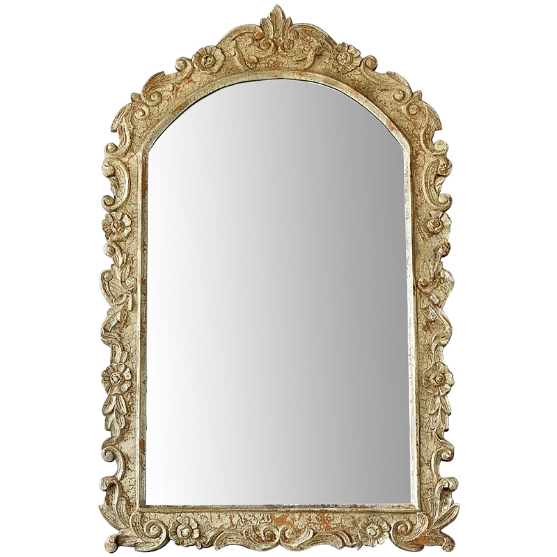 Настенное зеркало Jorge Classic Ornament Mirror Древесина Бежевый Настенное зеркало Jorge Classic Ornament Mirror Древесина Бежевый в Брянске | Loft Concept