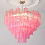 Элитная Люстра Textured Glass Pink Chandelier Ярко Розовое стекло варинант исполнения - 1 | Loft Concept в Брянске