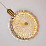 Подвесной светильник с плафоном из рельефного стекла Peony Glass Bronze  варинант исполнения - 3 | Loft Concept в Брянске